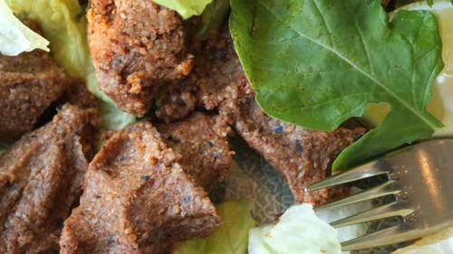 Close Up of Middle Eastern Food with Lemon