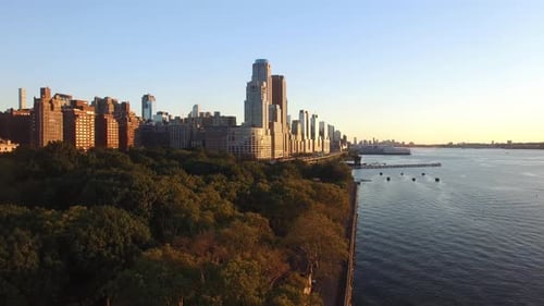 Aerial View of Urban City Skyline Metropolis