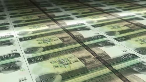 Ethiopia Birr money sheet printing seamless loop