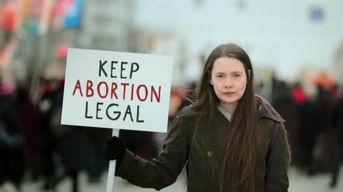 Young Adult Protesting for Abortion Rights