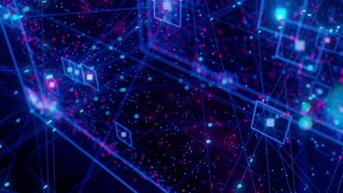 Neural Network Model LLM Structure Animation AI Big Data Processing Technological Concept Machine