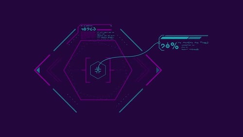 Teil des Scifi-Interfaces mit einem Turn in 3D