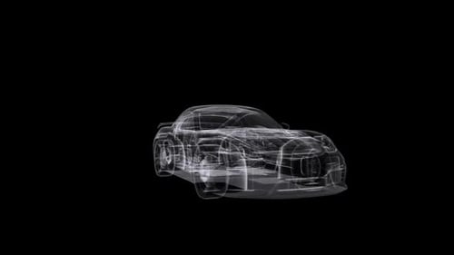 Hologram Sport Car Alpha Channel