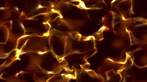 Elegant Golden Abstract Fluid Particle Motion Background