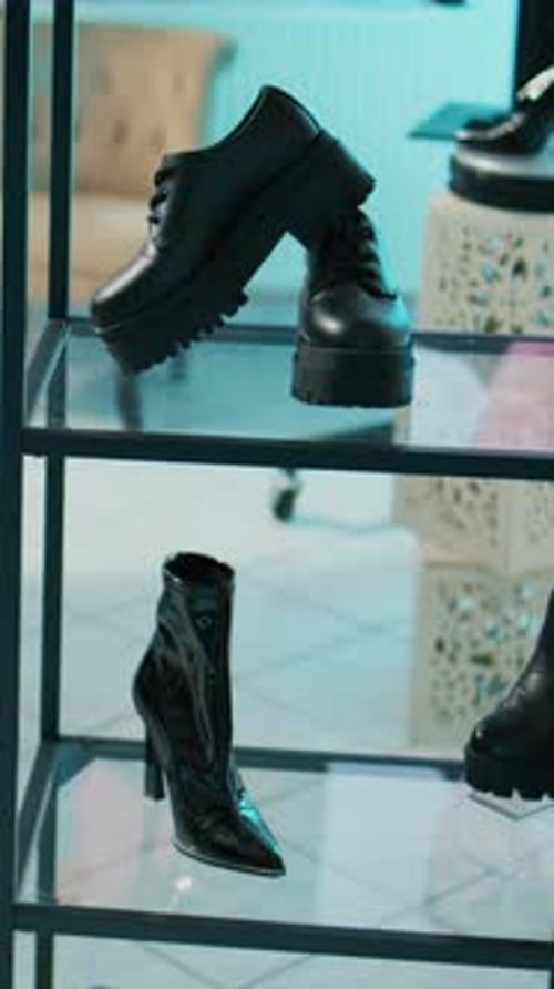 Vertical Video Empty Modern Clothing Store Filled with Formal Wear Designs