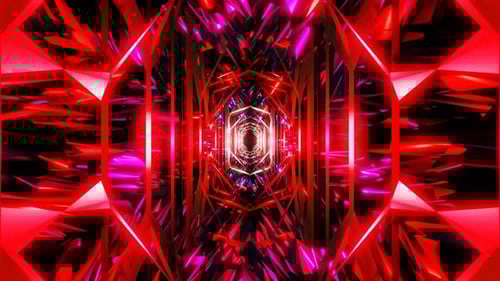 sci fi fractal red tunnel vj loop music background