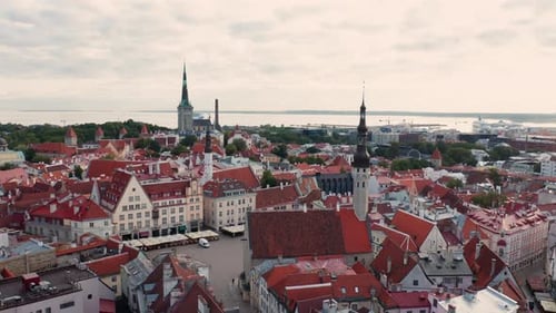 Scenic Aerial View Capturing Tallinn’s Historic Skyline, Estonia