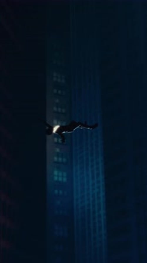 Stylized Animation Of a Businessman Falling From Skyscraper