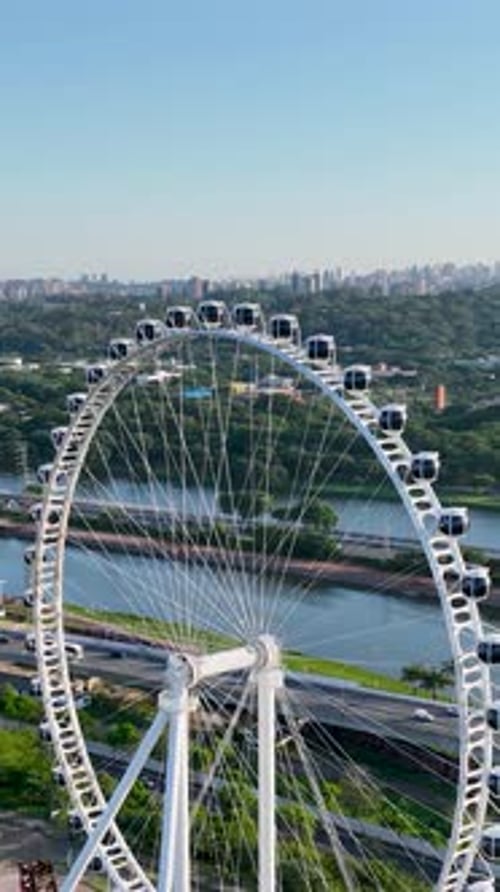 Landmark Ferris Wheel Entertainment at Downtown Sao Paulo Brazil.