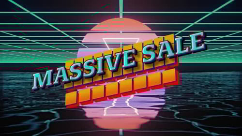 Retro 80s Style Massive Sale Text Reveal Animation