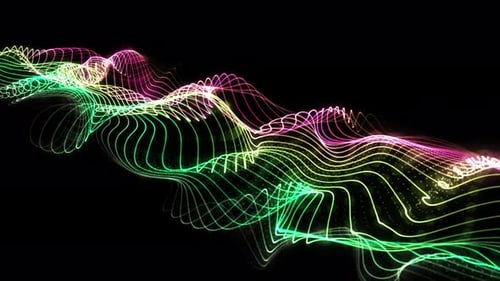 Colorful Particles Wave Flow Loop V4