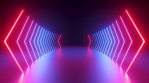 Abstract Neon Light Tunnel Loop Background