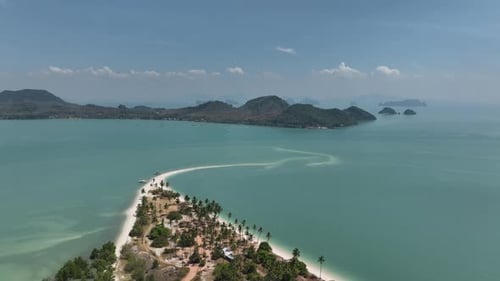 Aerial view of Laem Had Beach in Koh Yao Yai Phang-nga province. amazing sandy beach