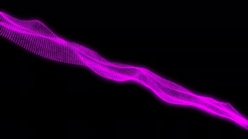 Abstract Futuristic Glowing Purple Waveform Animation Background