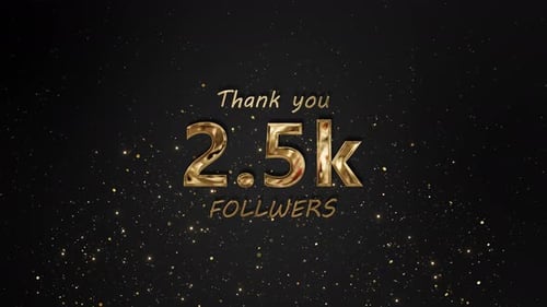 25K Followers Thank You Gold Celebration Background Elegant Message Followers Golden Typography