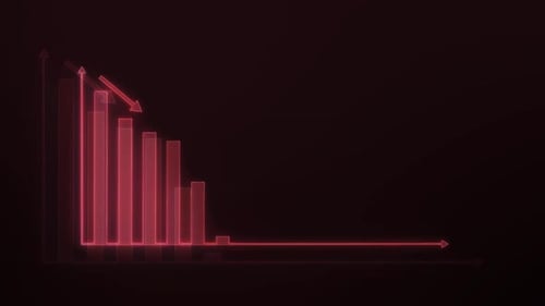 Negative Business Graph Animation Glowing Red