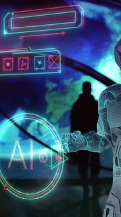 Artificial Intelligence Controls Space Flight 3D Render