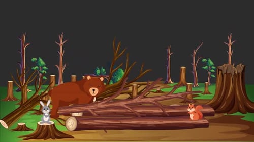 Sad Animals Suffer From The Pollution Of The World Alpha Channel