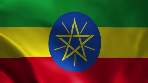 Realistic Waving Ethiopian Flag Animation Loop