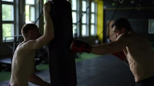 Engaging in Intense Boxing Training Sessions That Showcase High Energy Action and Skill