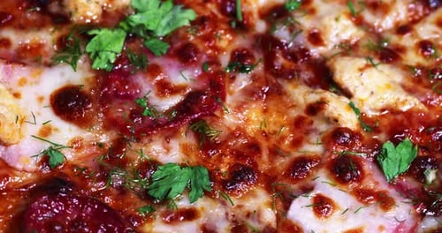 Close Up Shot of Delicious Freshly Prepared Pizza