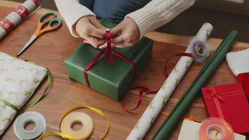 Preparing Christmas gift.