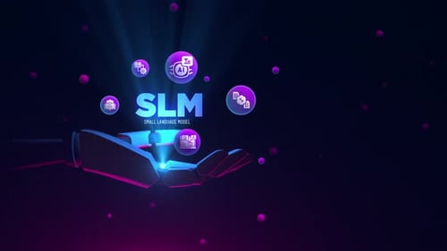 Mão robótica de modelo de linguagem pequena SLM