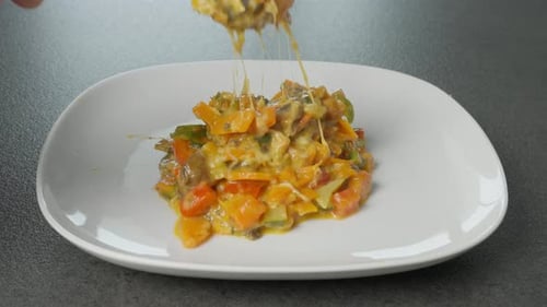 Vegetable Dish Served on White Plate