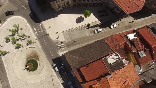 Top View Toural Square in Guimarães, Portugal