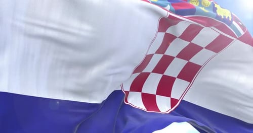 Waving Flag of Croatia for National and Sports Events