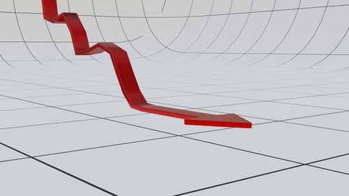 Der
Aktienchart sinkt. Aktienkursanimation.