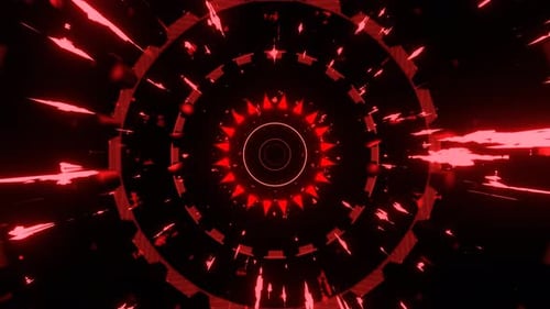 Roter Hintergrund für mechanische Cybergetriebemechanik VJ Loop in 4K