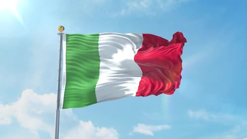 Realistic Flag Of Italy