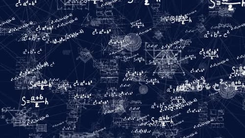Science Education Background with Animated Mathematical Formulas
