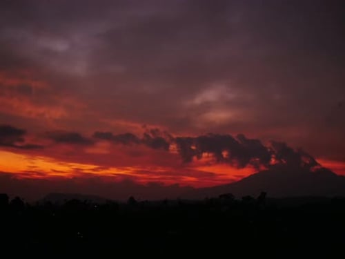 Colorful Sunset Timelapse Over Mountains