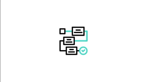 Animated Flowchart Process Diagram With Success Checkmark Icon