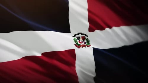 Dominican Republic National Flag Waving Seamless Loop Animation