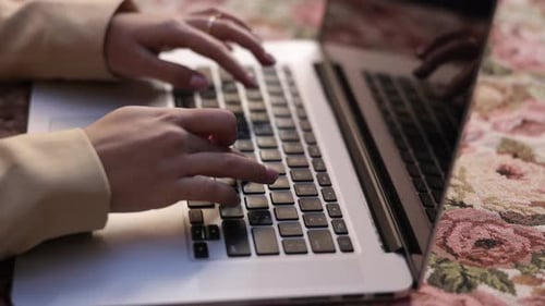 Typing on Laptop Study Distant Education Concept