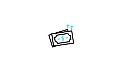 Animated Money Banknotes with Upward Growth Arrows