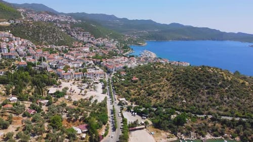 drones depicting charming boutique hotels and holiday homes in Kalkan, Kas,