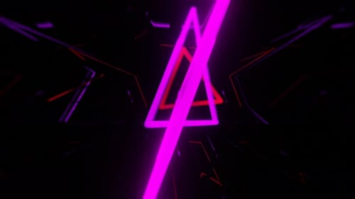 Rotation of a Neon Triangle VJ Loop
