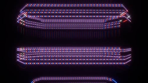 Abstrakter VJ-Loop-Geometriehintergrund, bunte Linien und Formen, hell