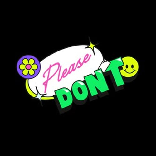 Animated Please Don't Text Sticker in Retro Cartoon Style