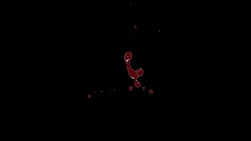 Dynamic Red Liquid Splashes and Dripping Fluid Animation