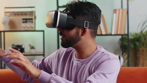 Young Adult Using Virtual Reality Headset