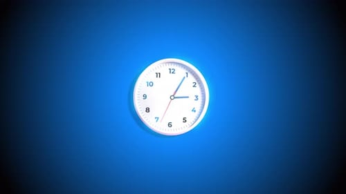 3D abstrakte blaue Uhr im Zeitraffer