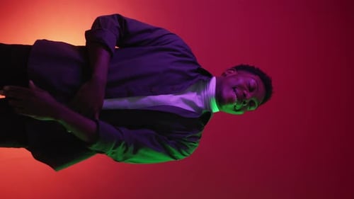 Vertical Video Neon Dance Party Inspiration Man