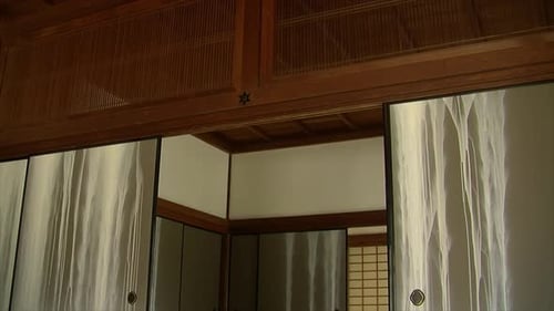 Traditional Japanese Room Interior With Sliding Doors