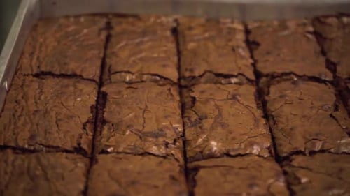 Bäckerei, Brownie-Kuchen auf Kardanschuss
