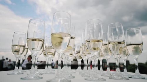 Champagne Glasses Ready for Wedding Celebration